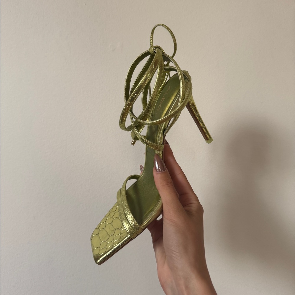 Aldo lace up leather heels
